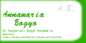 annamaria bogyo business card
